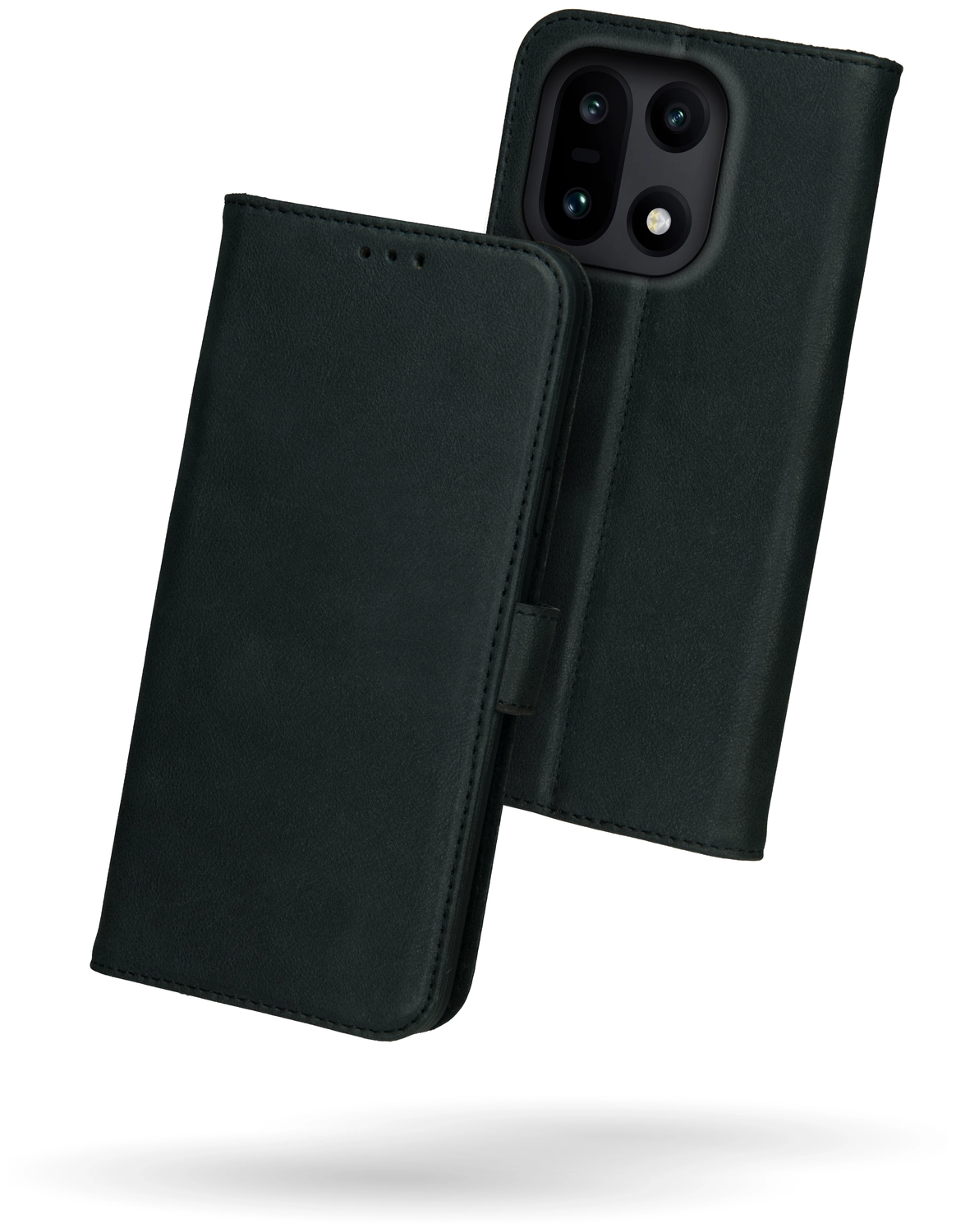 Rosso Deluxe OnePlus 15 Hoesje Echt Leer Book Case Zwart afbeelding 2