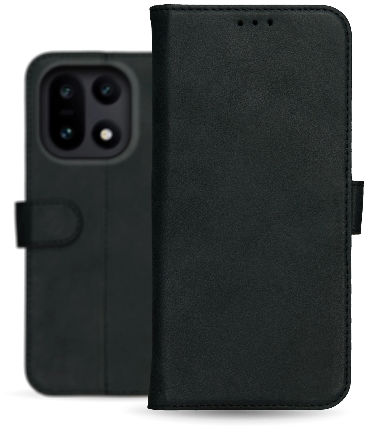 Rosso Deluxe OnePlus 15 Hoesje Echt Leer Book Case Zwart afbeelding 10