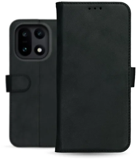 Rosso Deluxe OnePlus 15 Hoesje Echt Leer Book Case Zwart afbeelding 10