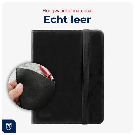 Rosso Deluxe Samsung Galaxy Tab A11 Plus Hoes Book Case Echt Leer Zwart afbeelding 5