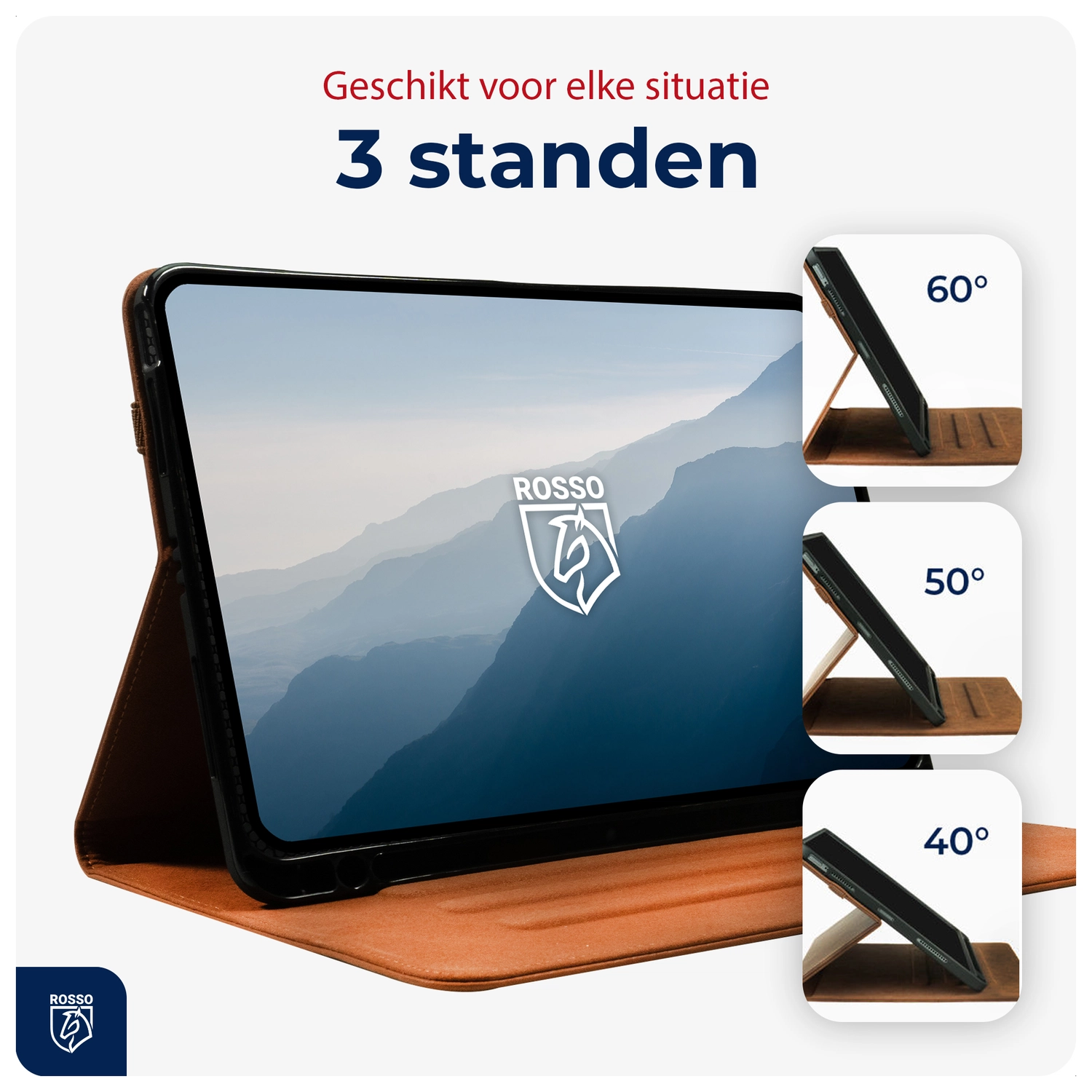 Rosso Deluxe Samsung Galaxy Tab A11 Plus Hoes Book Case Echt Leer Bruin afbeelding 6