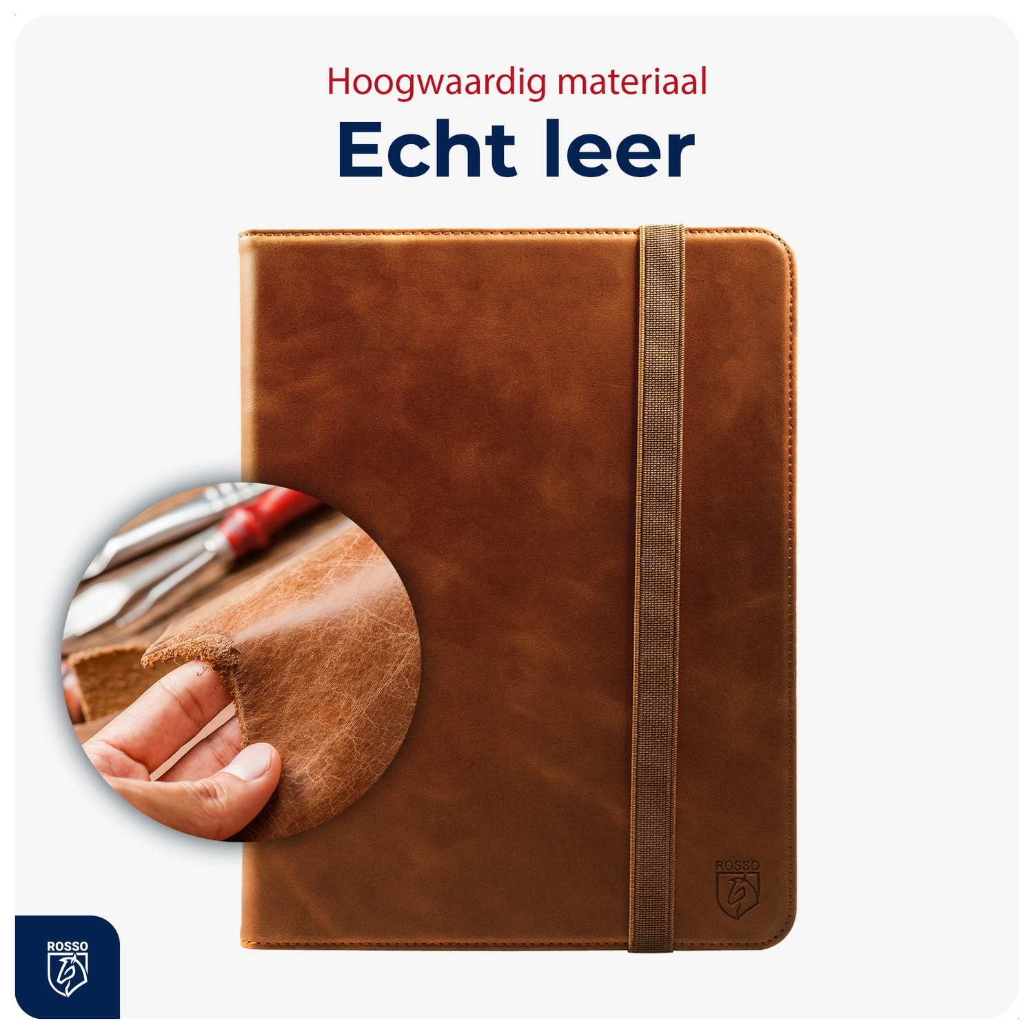 Rosso Deluxe Samsung Galaxy Tab A11 Plus Hoes Book Case Echt Leer Bruin afbeelding 7