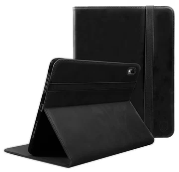 Rosso Deluxe Samsung Galaxy Tab S11 Hoes Book Case Echt Leer Zwart