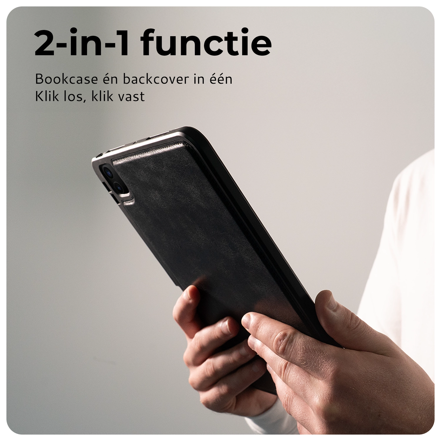 Rosso Elite Samsung Galaxy Tab S11 Hoes 2-in-1 Echt Leer Book Case Zwart afbeelding 2
