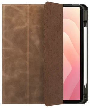 Rosso Elite Samsung Galaxy Tab S11 Hoes 2-in-1 Echt Leer Book Case Bruin