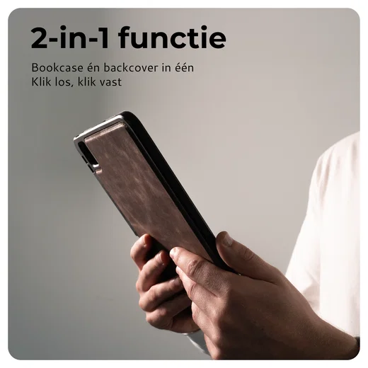 Rosso Elite Samsung Galaxy Tab S11 Hoes 2-in-1 Echt Leer Book Case Bruin afbeelding 2