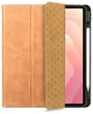 Rosso Elite Samsung Galaxy Tab S11 Hoes 2-in-1 Echt Leer Book Case Licht Bruin
