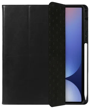 Rosso Elite Samsung Tab S11 Ultra Hoes 2-in-1 Echt Leer Book Case Zwart