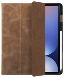 Rosso Elite Samsung Tab S11 Ultra Hoes 2-in-1 Echt Leer Book Case Bruin afbeelding