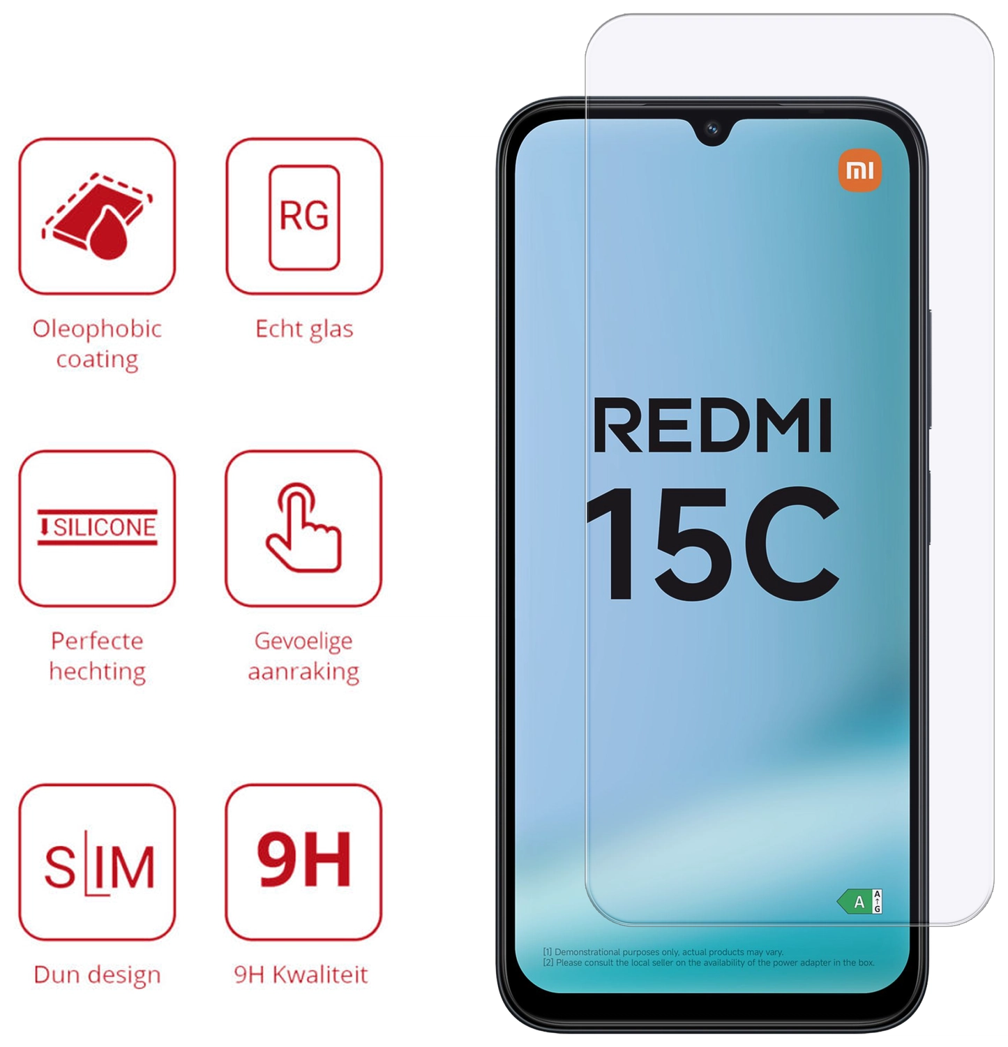 Rosso Xiaomi Redmi 15C 9H Tempered Glass Screen Protector afbeelding 2