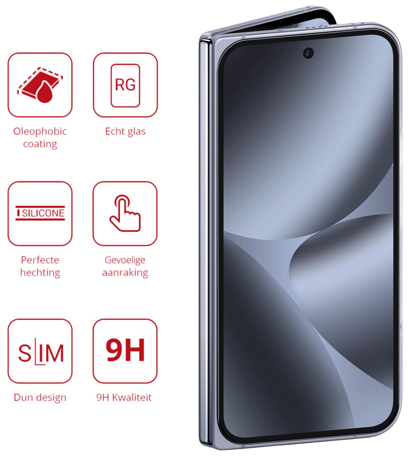 Rosso Google Pixel 10 Pro Fold 9H Tempered Glass Screen Protector afbeelding 2