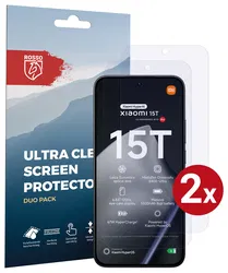 Rosso Xiaomi 15T / 15T Pro Screen Protector Case Friendly Folie Duo Pack afbeelding