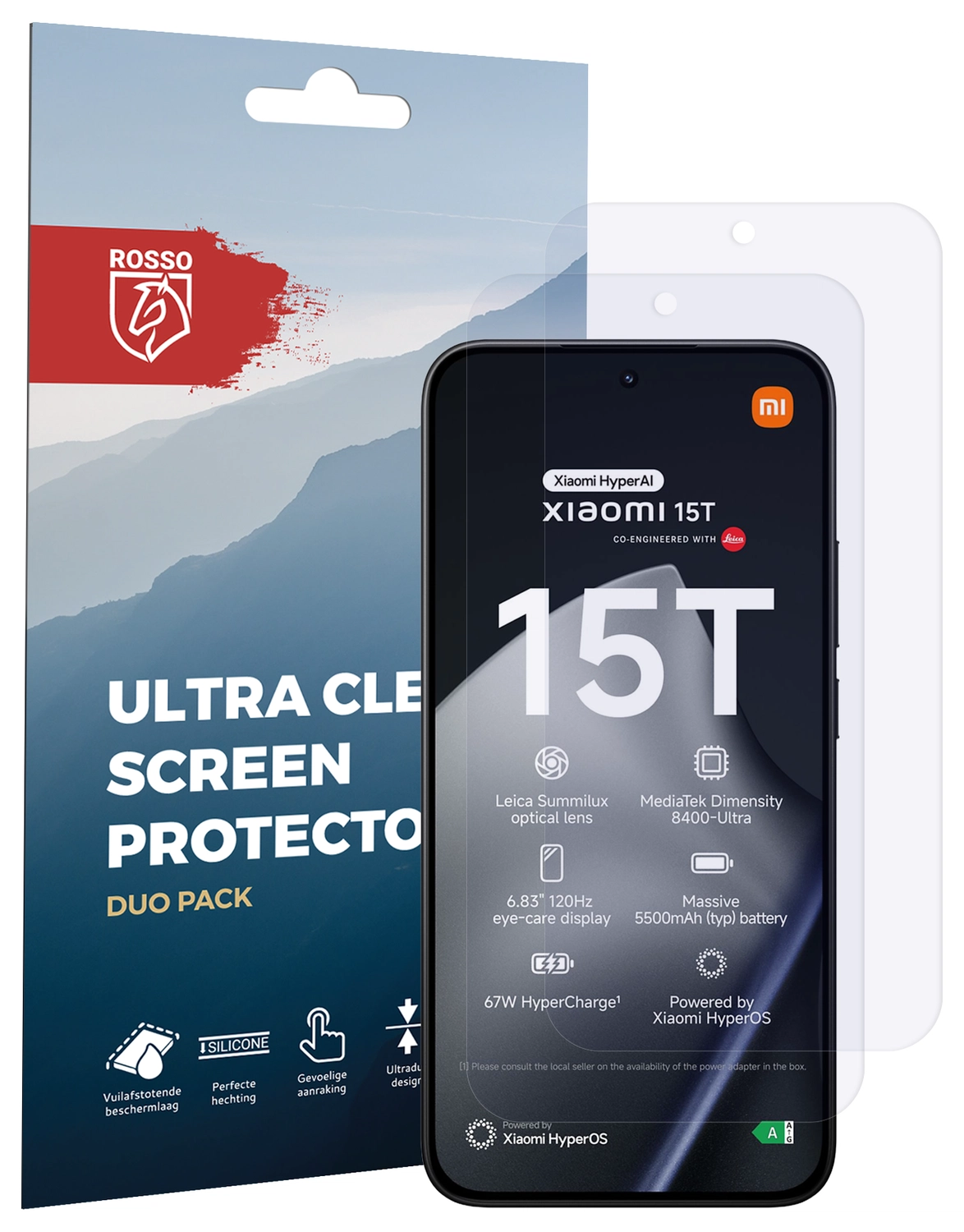 Rosso Xiaomi 15T / 15T Pro Screen Protector Case Friendly Folie Duo Pack afbeelding 8