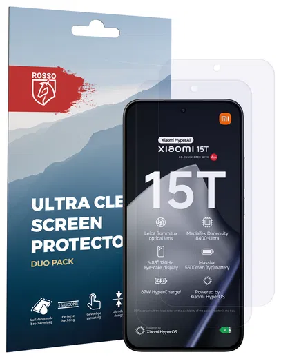 Rosso Xiaomi 15T / 15T Pro Screen Protector Case Friendly Folie Duo Pack afbeelding 8