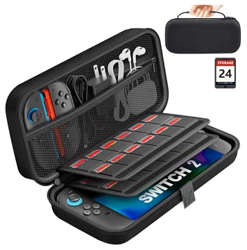 Nintendo Switch 2 Opberghoes Game Card Organizer Case met Ritsvak Zwart