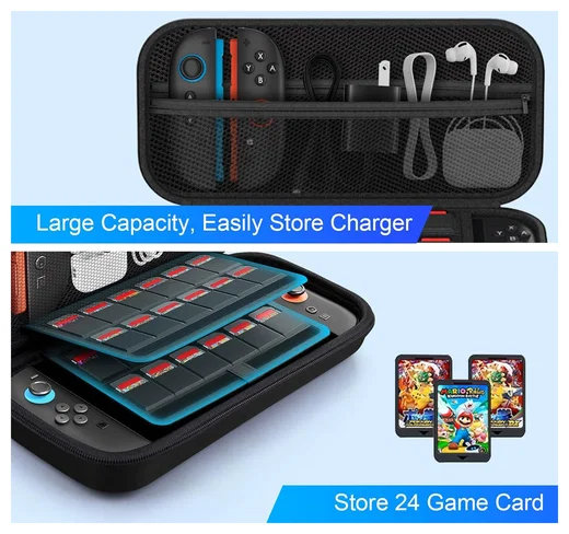 Nintendo Switch 2 Opberghoes Game Card Organizer Case met Ritsvak Zwart afbeelding 2