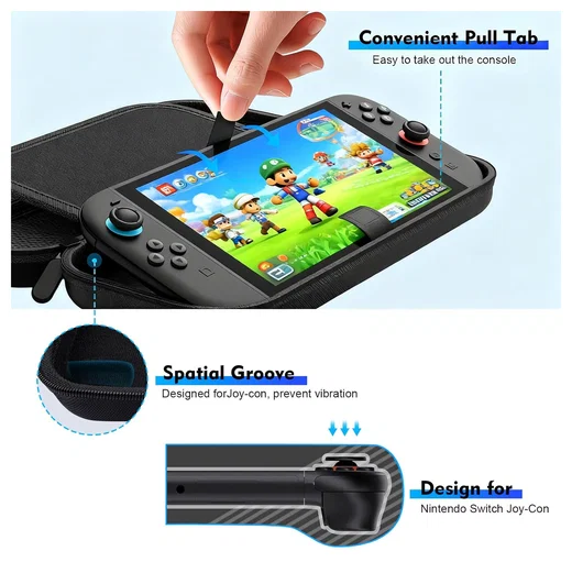 Nintendo Switch 2 Opberghoes Game Card Organizer Case met Ritsvak Zwart afbeelding 4