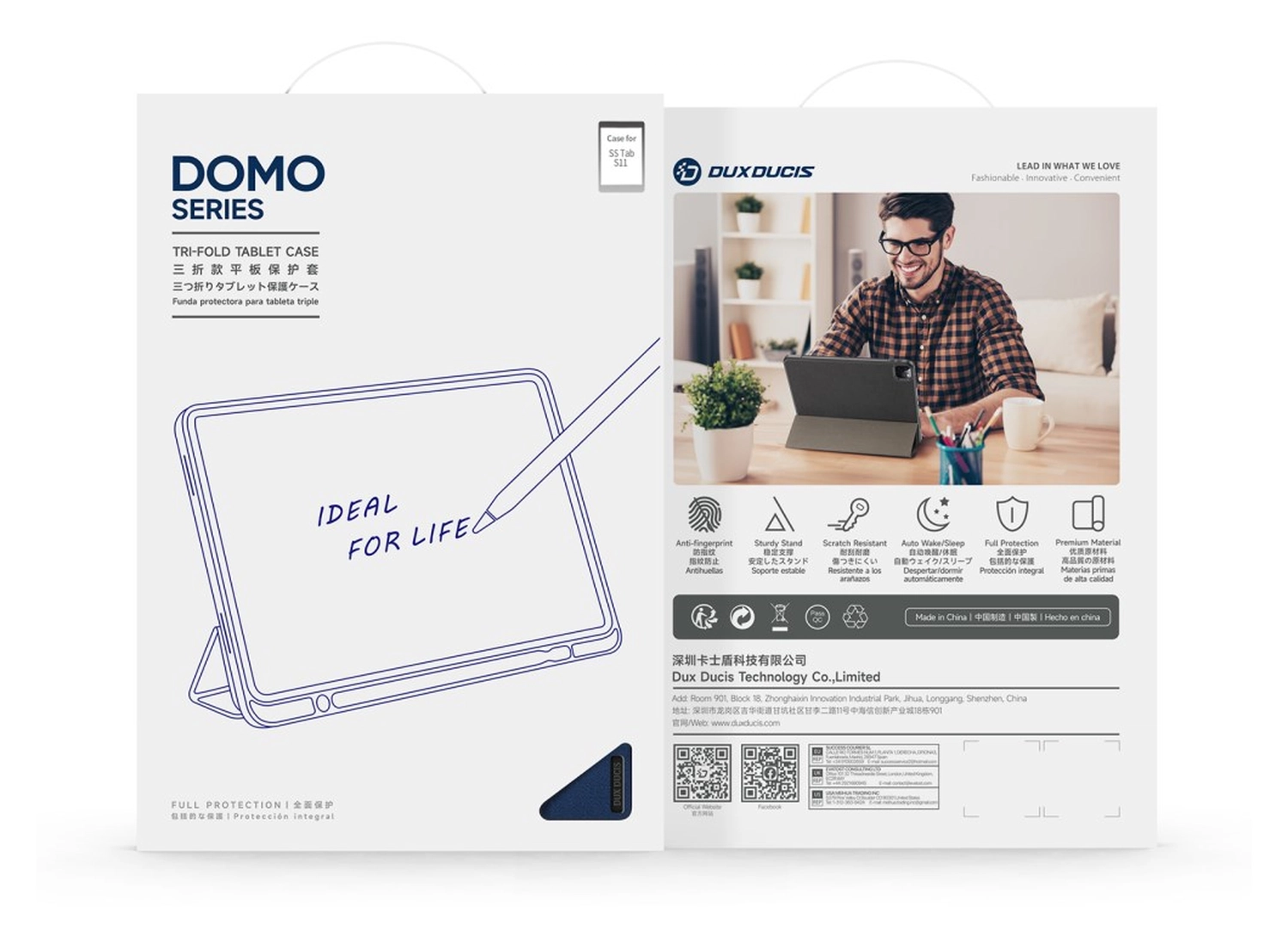 Dux Ducis Domo Samsung Galaxy Tab S11 Hoes Tri-Fold Book Case Blauw afbeelding 10