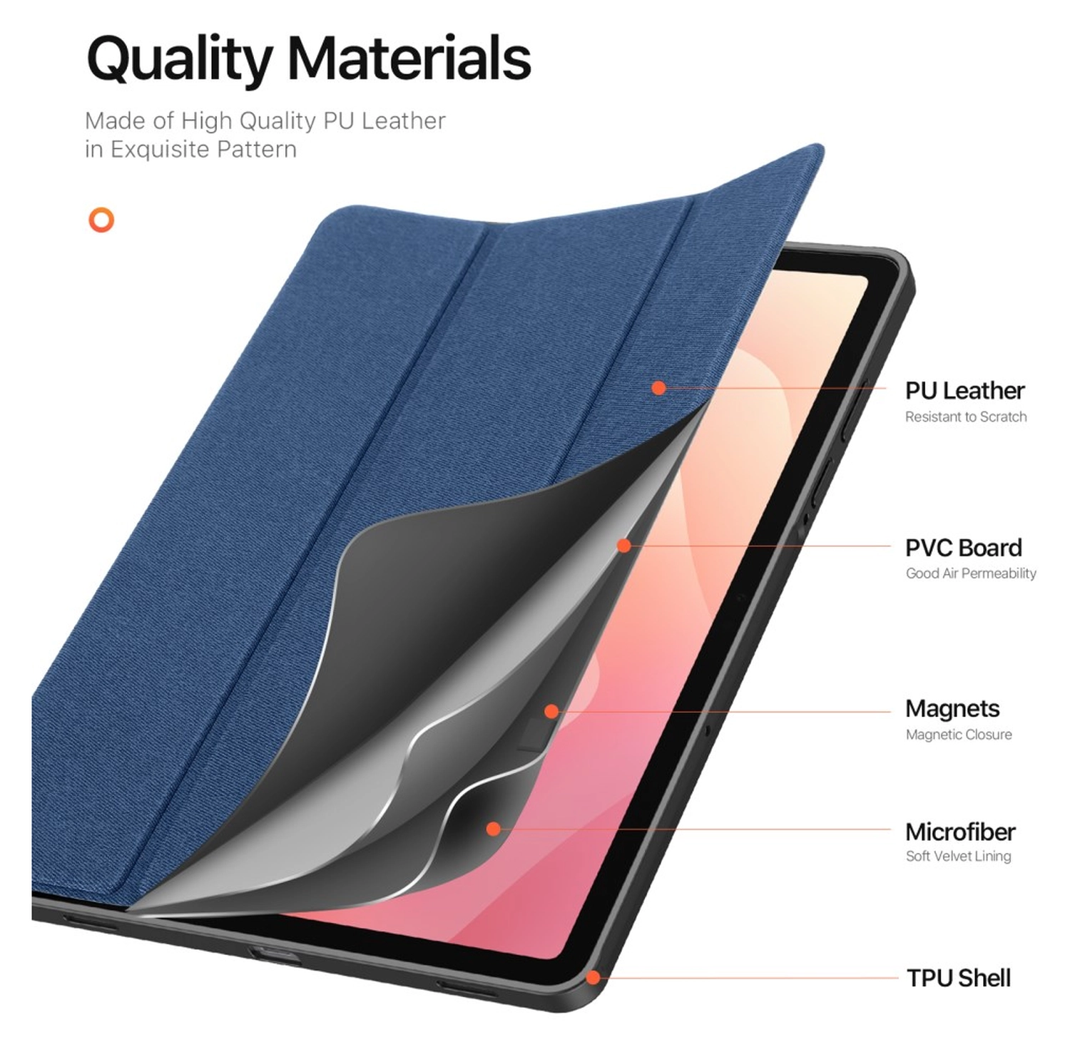Dux Ducis Domo Samsung Galaxy Tab S11 Hoes Tri-Fold Book Case Blauw afbeelding 7