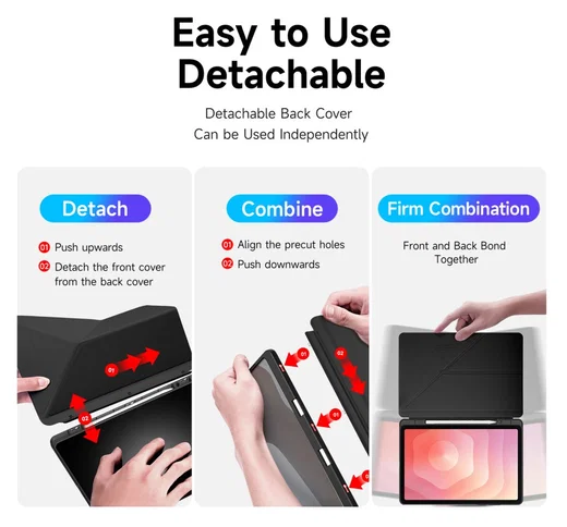 Dux Ducis Magi Samsung Galaxy Tab S11 Hoes V-Fold Book Case Zwart afbeelding 4