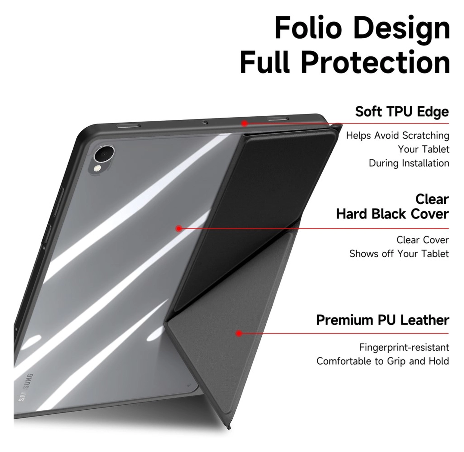 Dux Ducis Magi Samsung Galaxy Tab S11 Hoes V-Fold Book Case Zwart afbeelding 7