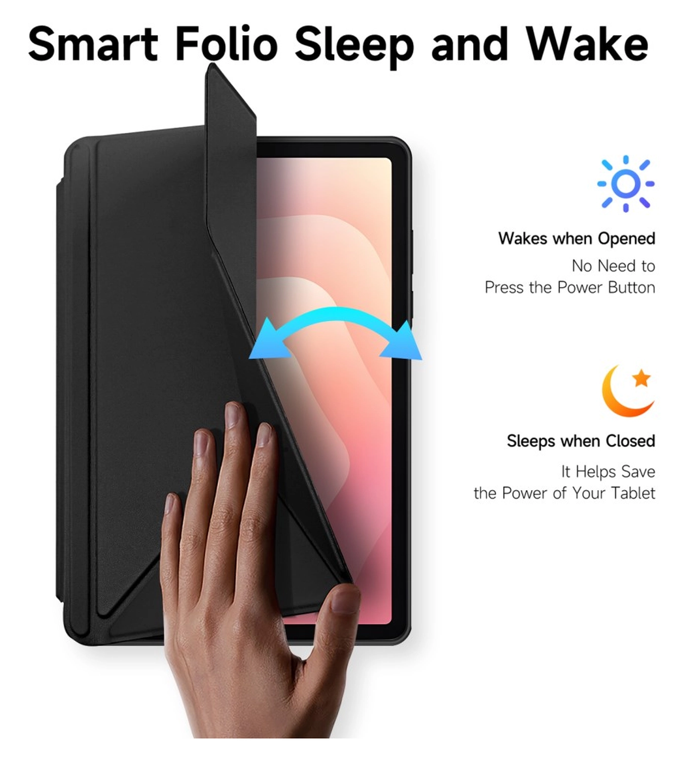 Dux Ducis Magi Samsung Galaxy Tab S11 Hoes V-Fold Book Case Zwart afbeelding 9