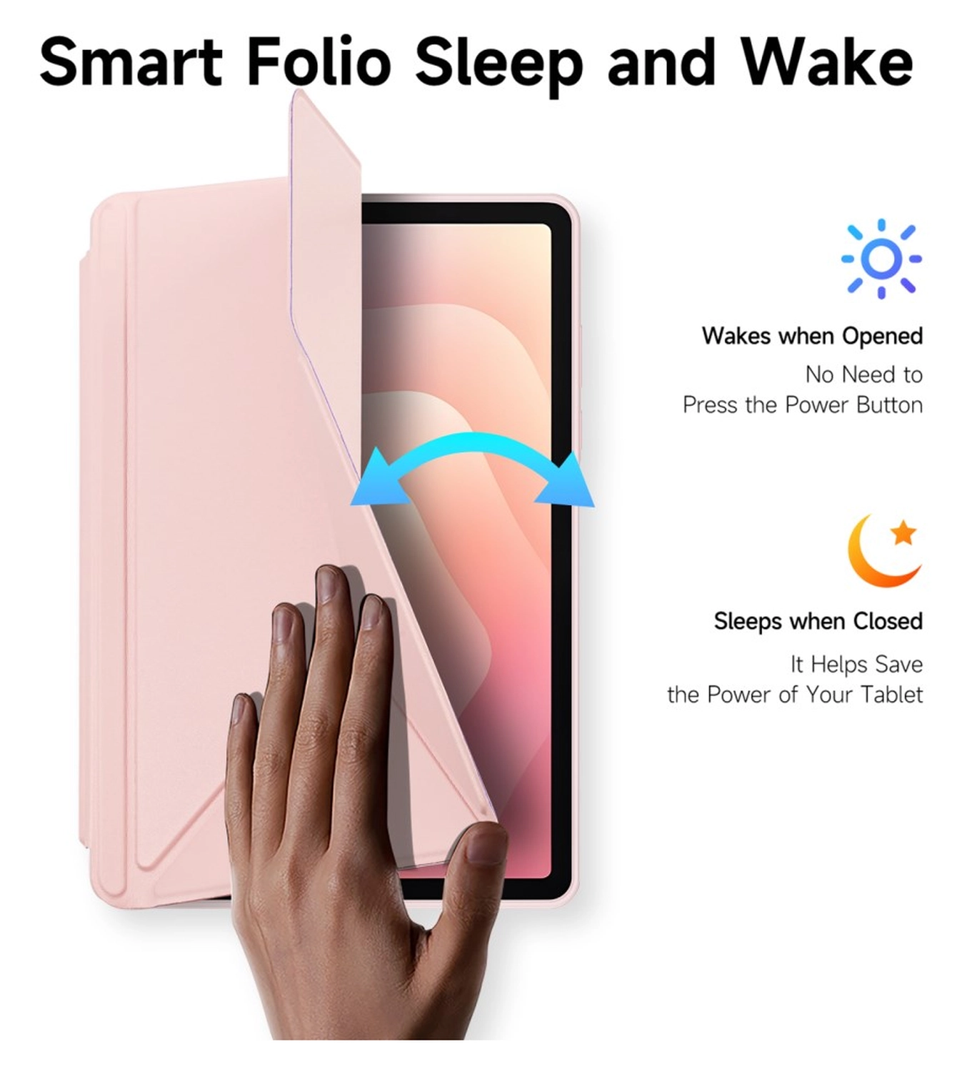 Dux Ducis Magi Samsung Galaxy Tab S11 Hoes V-Fold Book Case Roze afbeelding 9