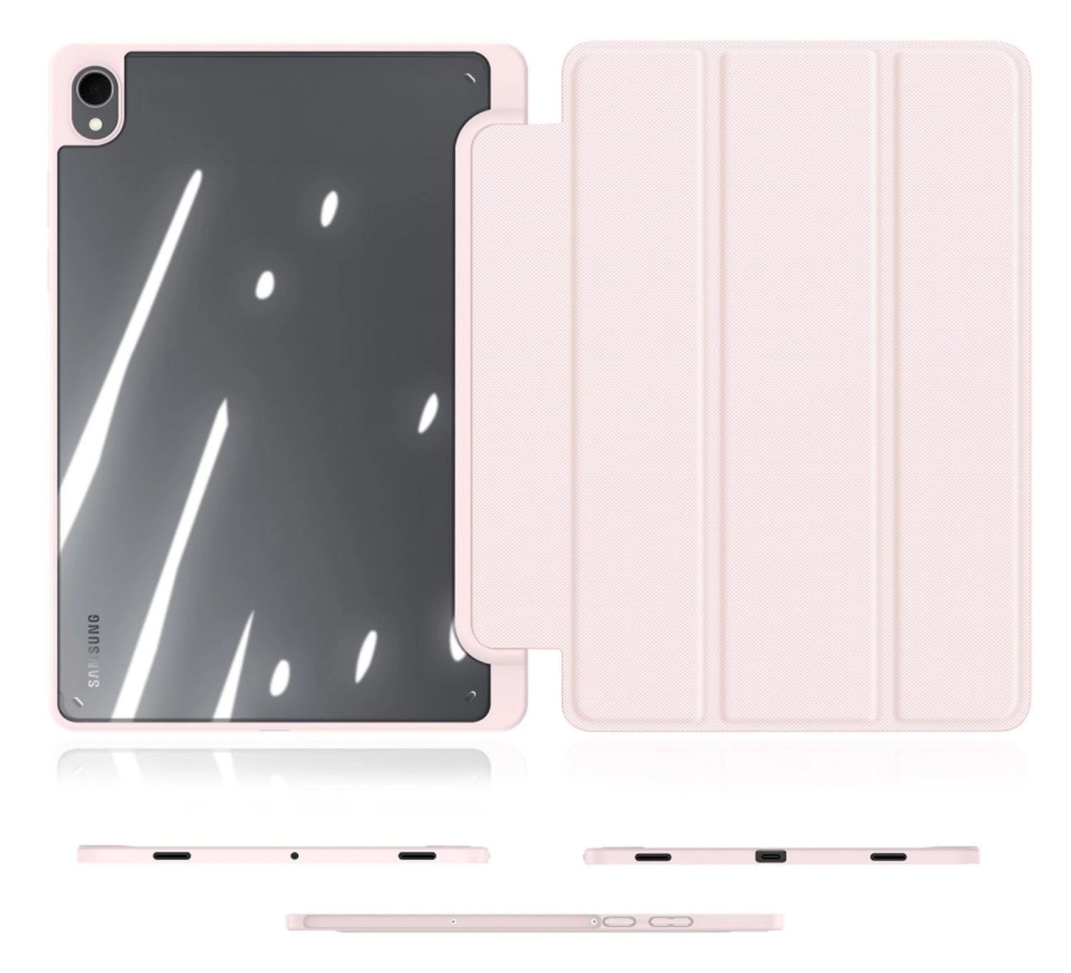 Dux Ducis Toby Samsung Galaxy Tab S11 Hoes Tri-Fold Book Case Roze afbeelding 11