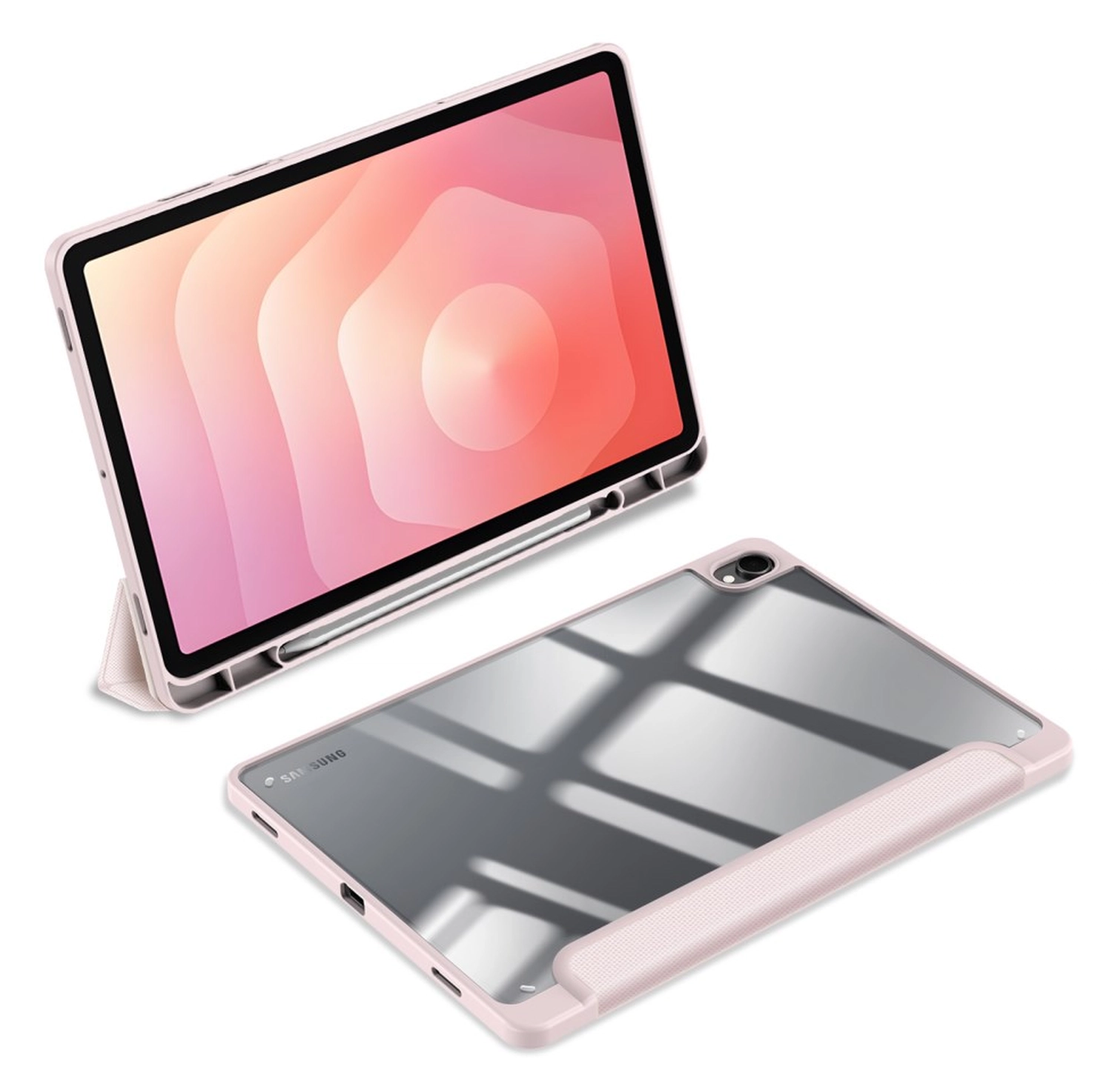 Dux Ducis Toby Samsung Galaxy Tab S11 Hoes Tri-Fold Book Case Roze afbeelding 9