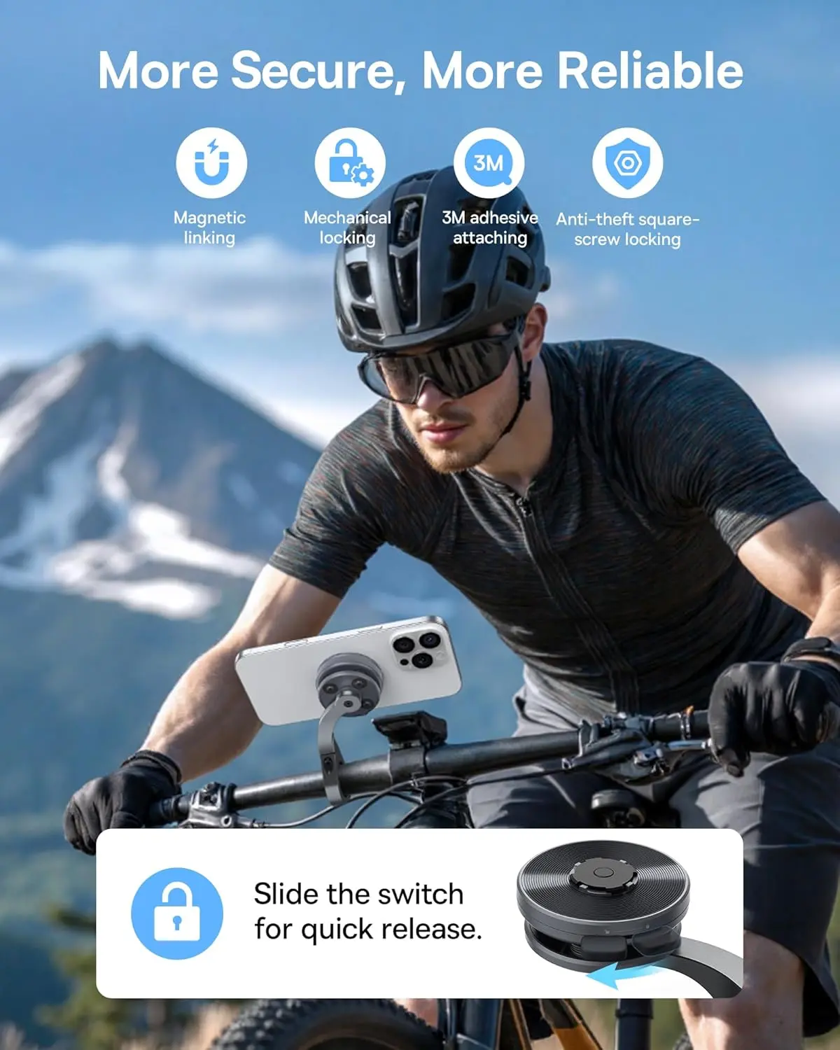 Baseus PrimeTrip VB1 MagSafe Telefoonhouder Fiets Stuur Zwart afbeelding 9