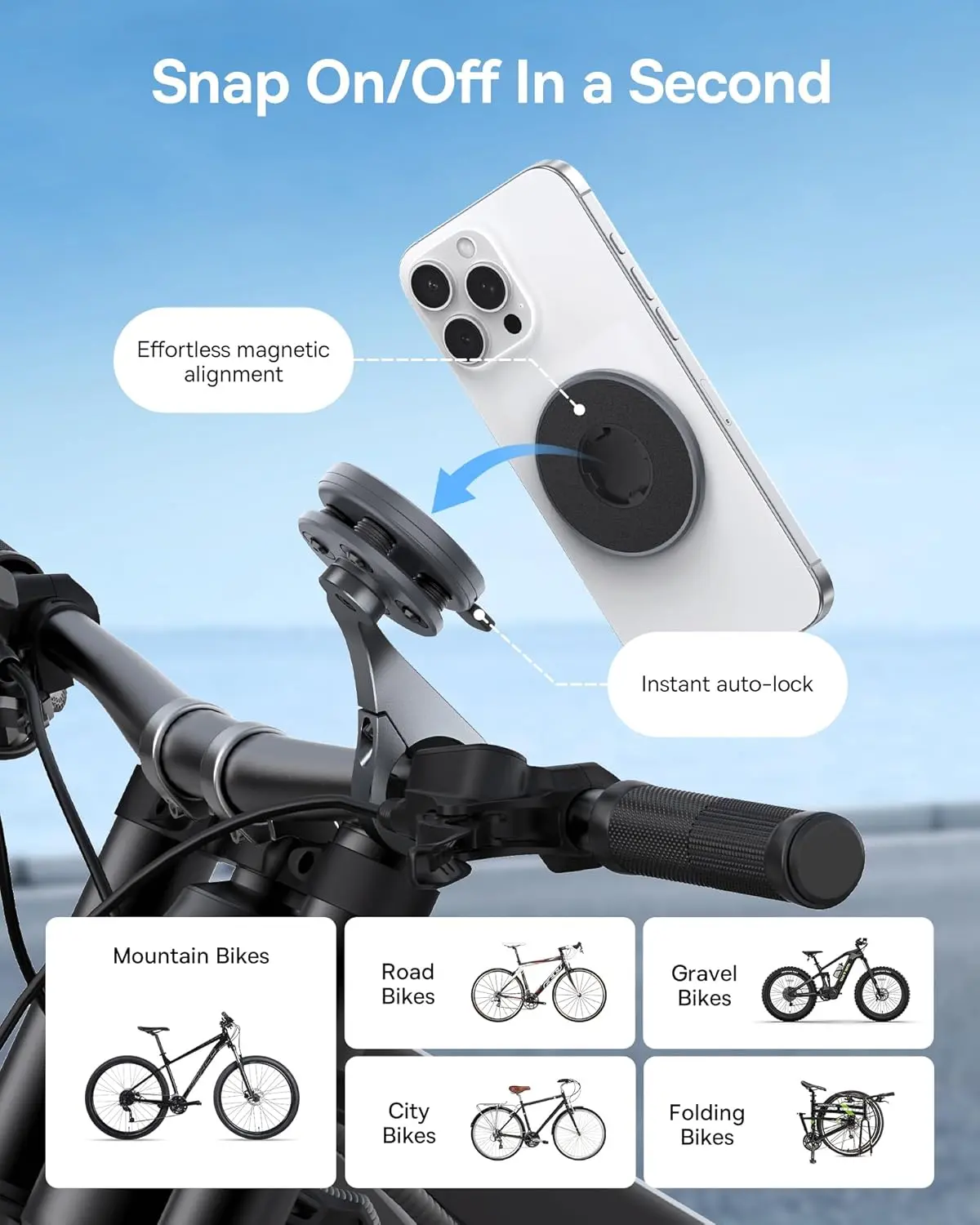 Baseus PrimeTrip VB1 MagSafe Telefoonhouder Fiets Stuur Zwart afbeelding 7