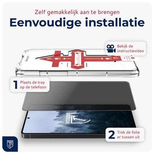 Rosso Samsung S24 Ultra Privacy Glass met Installatietray (2-Pack) afbeelding 2