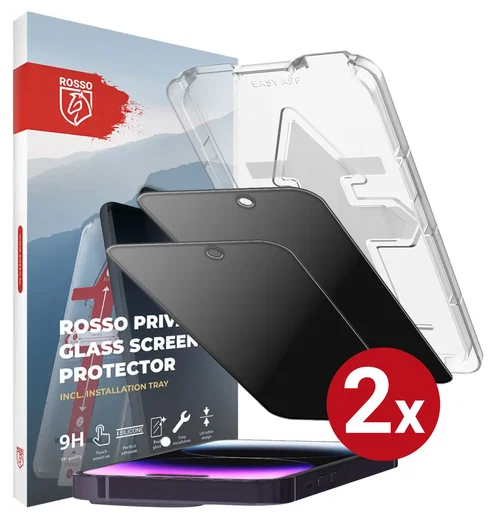 Rosso Apple iPhone 15 Pro Privacy Glass met Installatietray (2-Pack) afbeelding 13