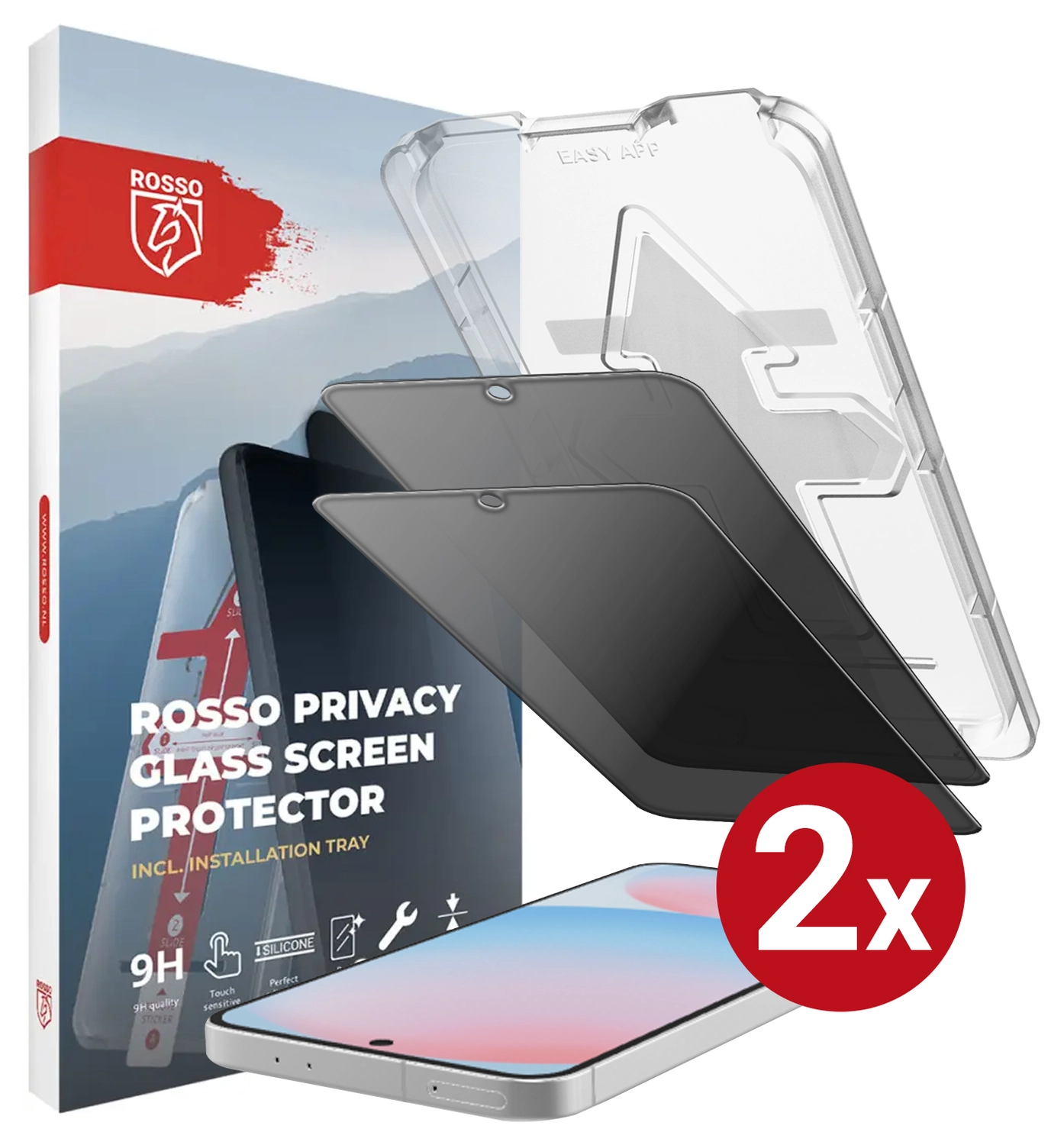 Rosso Samsung A56 / S24 FE Privacy Glass met Installatietray (2-Pack) afbeelding 13