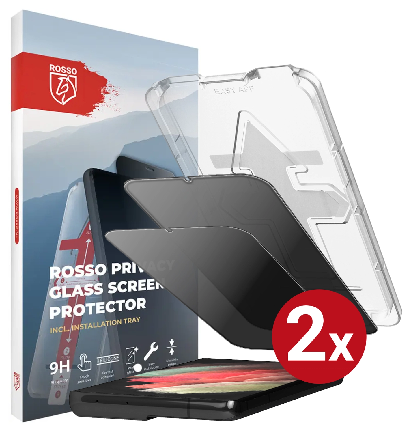 Rosso Samsung Galaxy S21 Privacy Glass met Installatietray (2-Pack) afbeelding 14