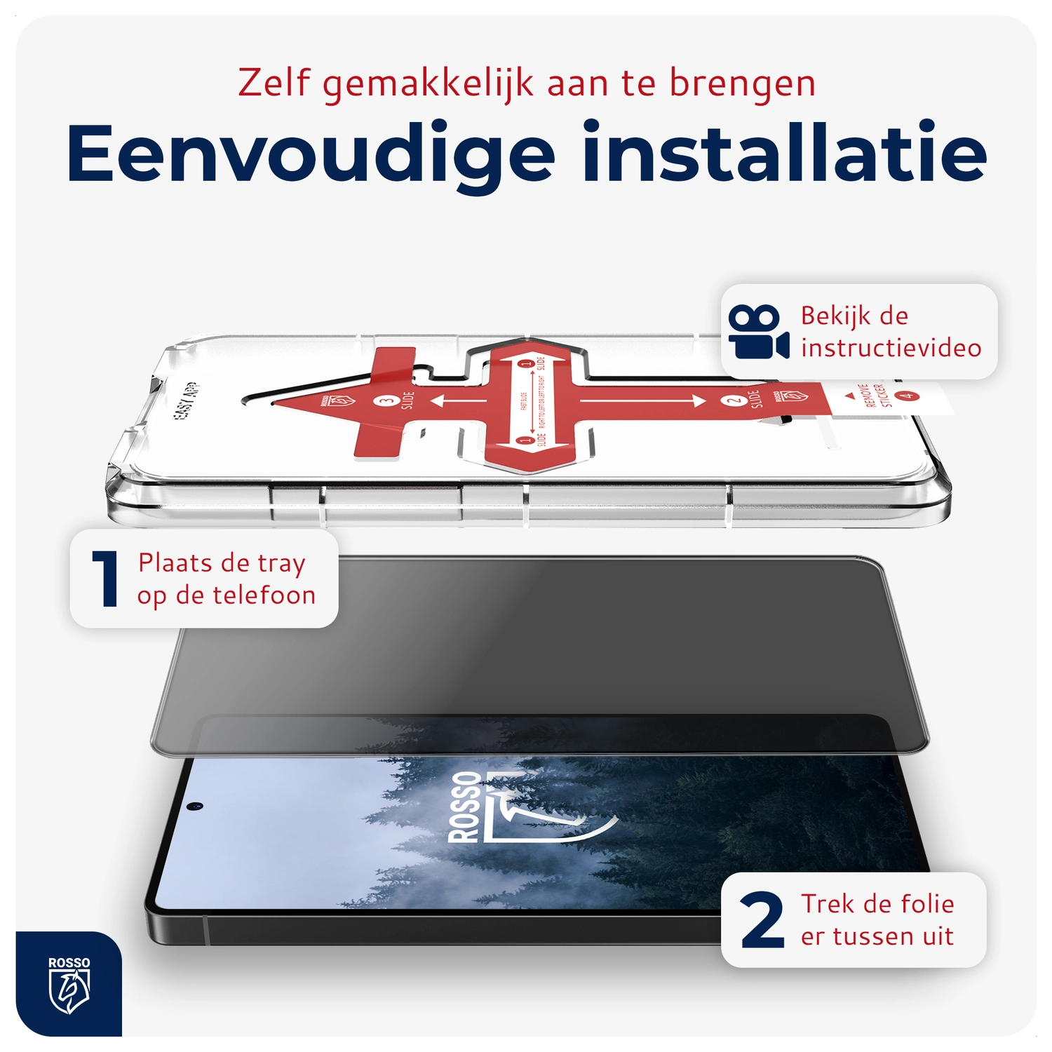 Rosso Samsung Galaxy S22 Privacy Glass met Installatietray (2-Pack) afbeelding 2