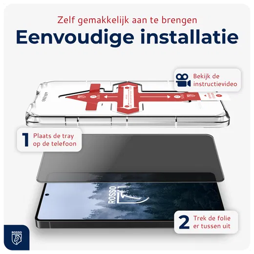 Rosso Samsung Galaxy S22 Privacy Glass met Installatietray (2-Pack) afbeelding 2