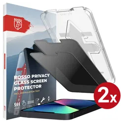 Rosso iPhone 13 / 13 Pro Privacy Glass met Installatietray (2-Pack) afbeelding