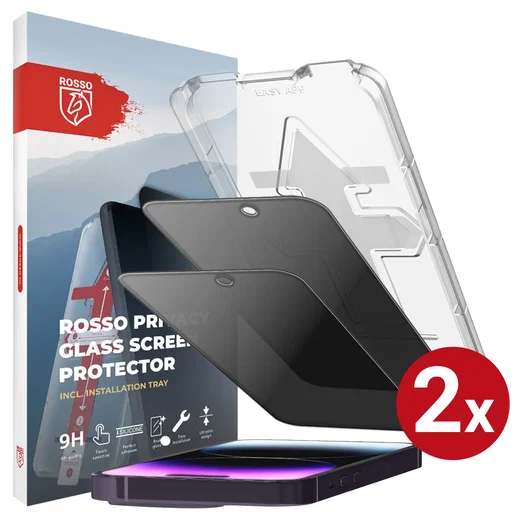 Rosso Apple iPhone 14 Pro Privacy Glass met Installatietray (2-Pack) afbeelding 1