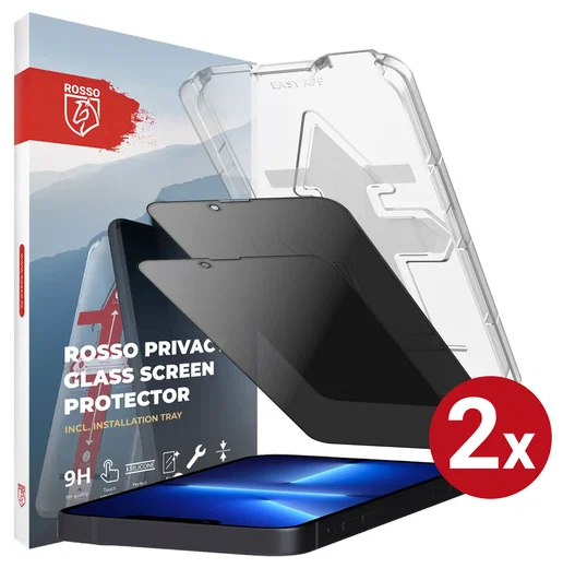 Rosso iPhone 13 Pro Max Privacy Glass met Installatietray (2-Pack) afbeelding 1