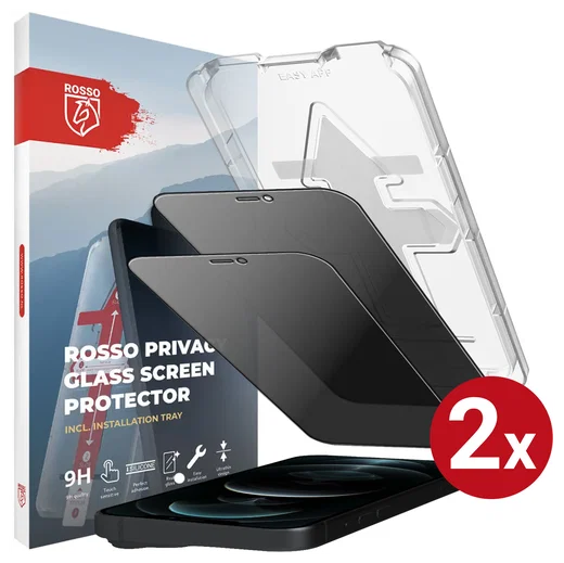 Rosso iPhone 12 Pro Max Privacy Glass met Installatietray (2-Pack) afbeelding 1