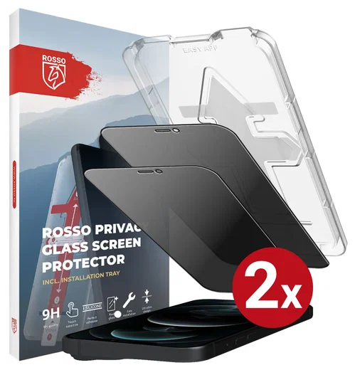 Rosso iPhone 12 Pro Max Privacy Glass met Installatietray (2-Pack) afbeelding 13