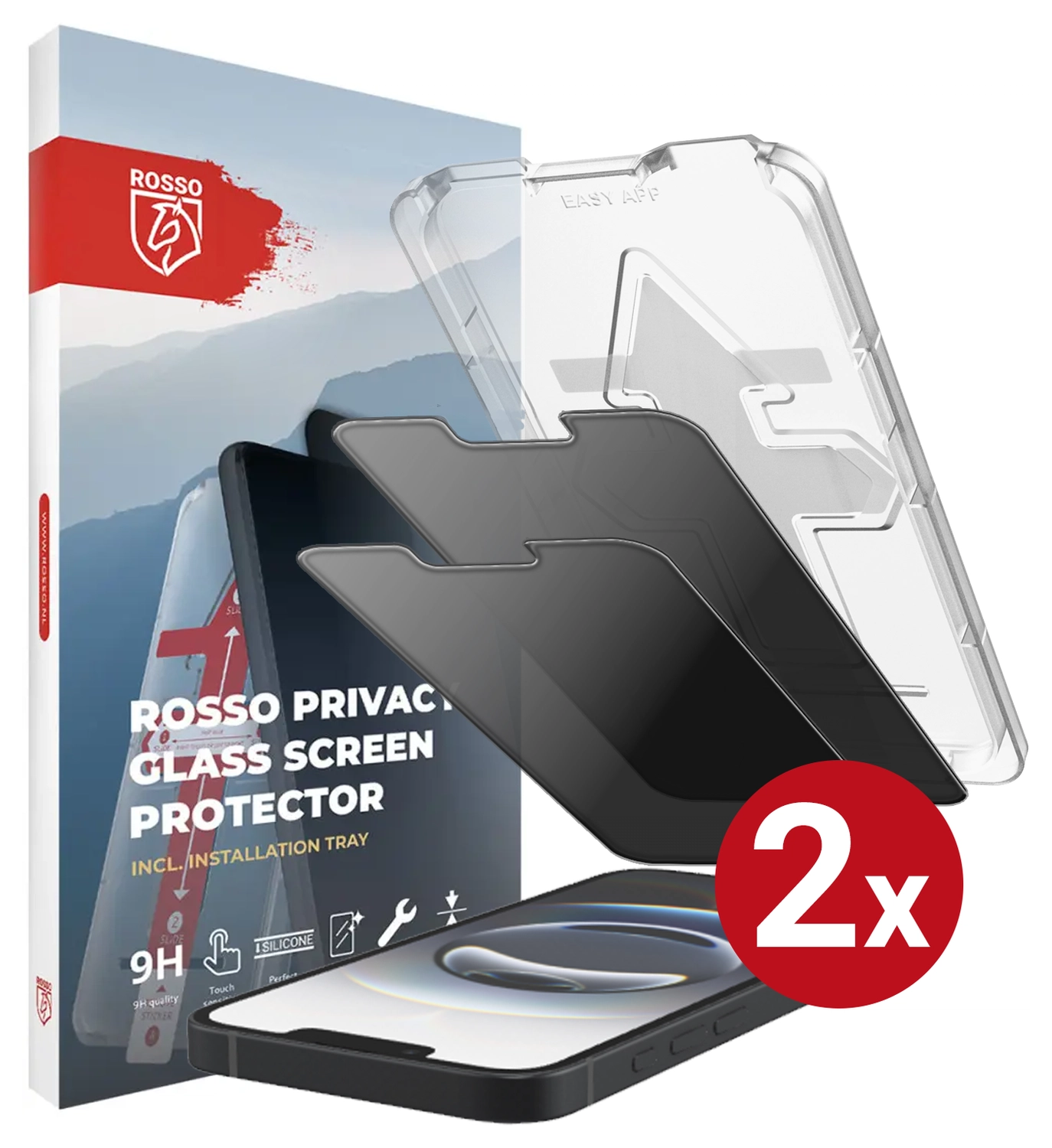 Rosso Apple iPhone 17e / 16e Privacy Glass met Installatietray (2-Pack) afbeelding 14