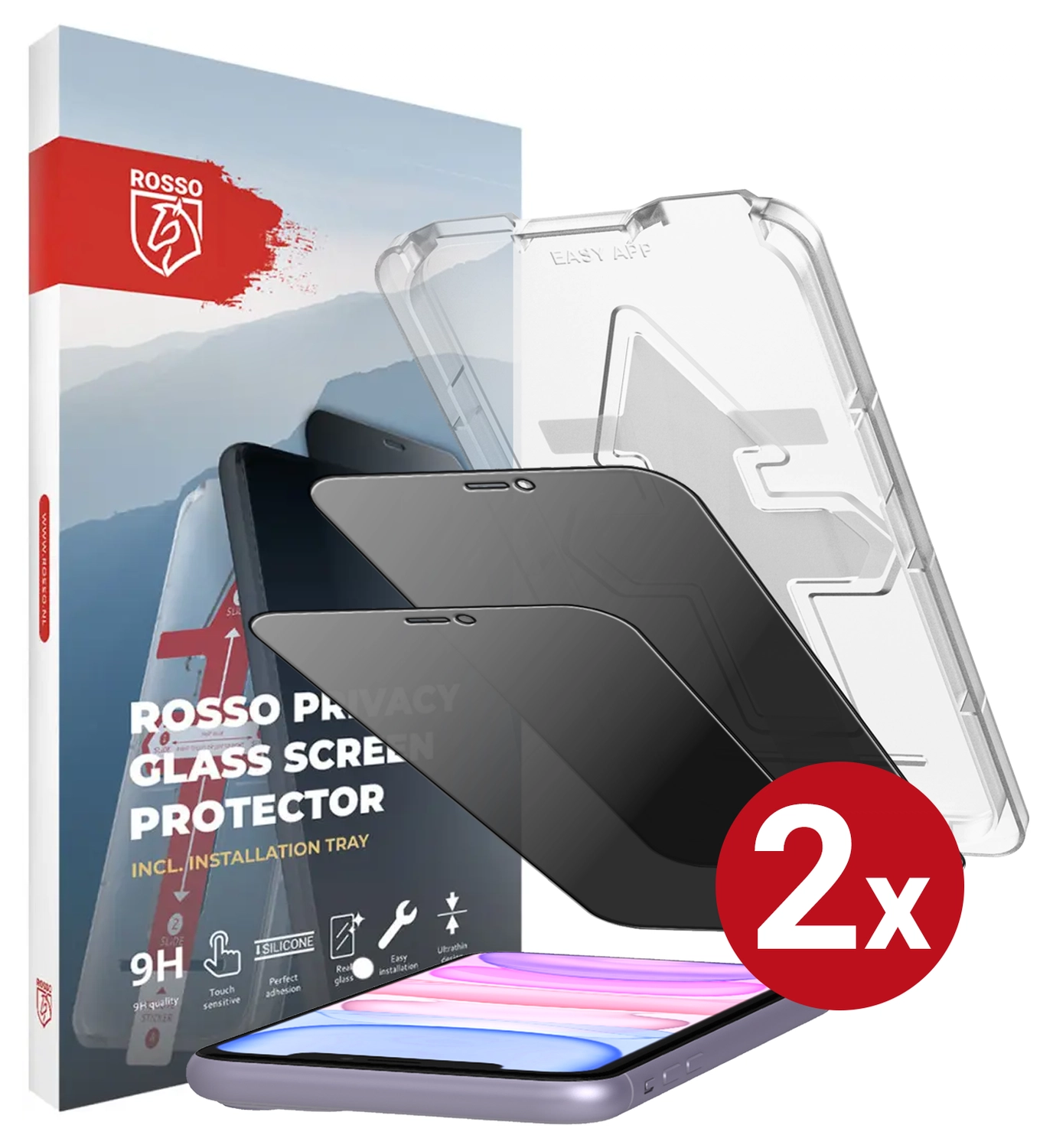 Rosso Apple iPhone 11 Privacy Glass met Installatietray (2-Pack) afbeelding 14