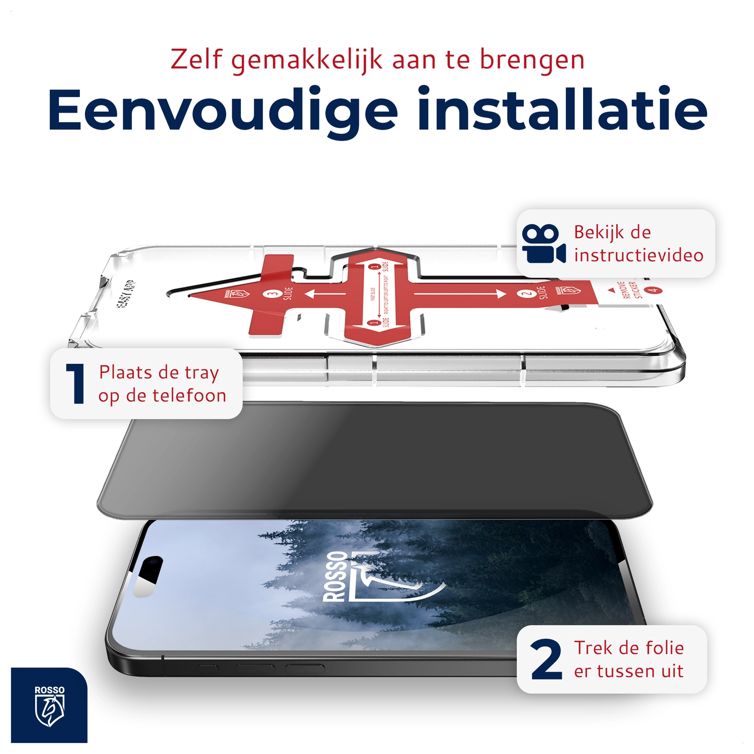Rosso Apple iPhone 11 Privacy Glass met Installatietray (2-Pack) afbeelding 2