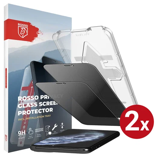 Rosso iPhone 11 Pro Max Privacy Glass met Installatietray (2-Pack) afbeelding 1