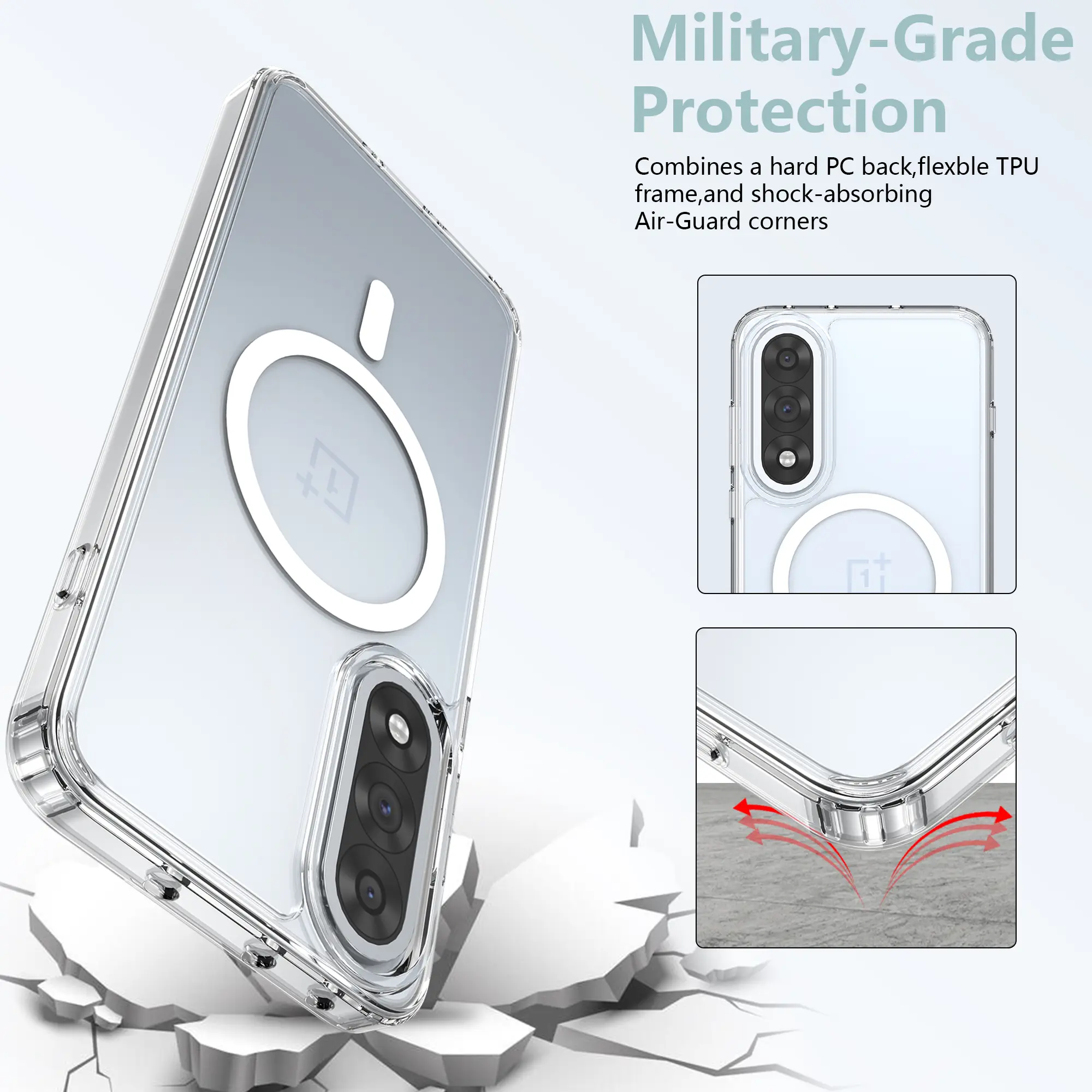 OnePlus Nord 5 Hoesje Hard Back Cover met MagSafe Transparant afbeelding 7