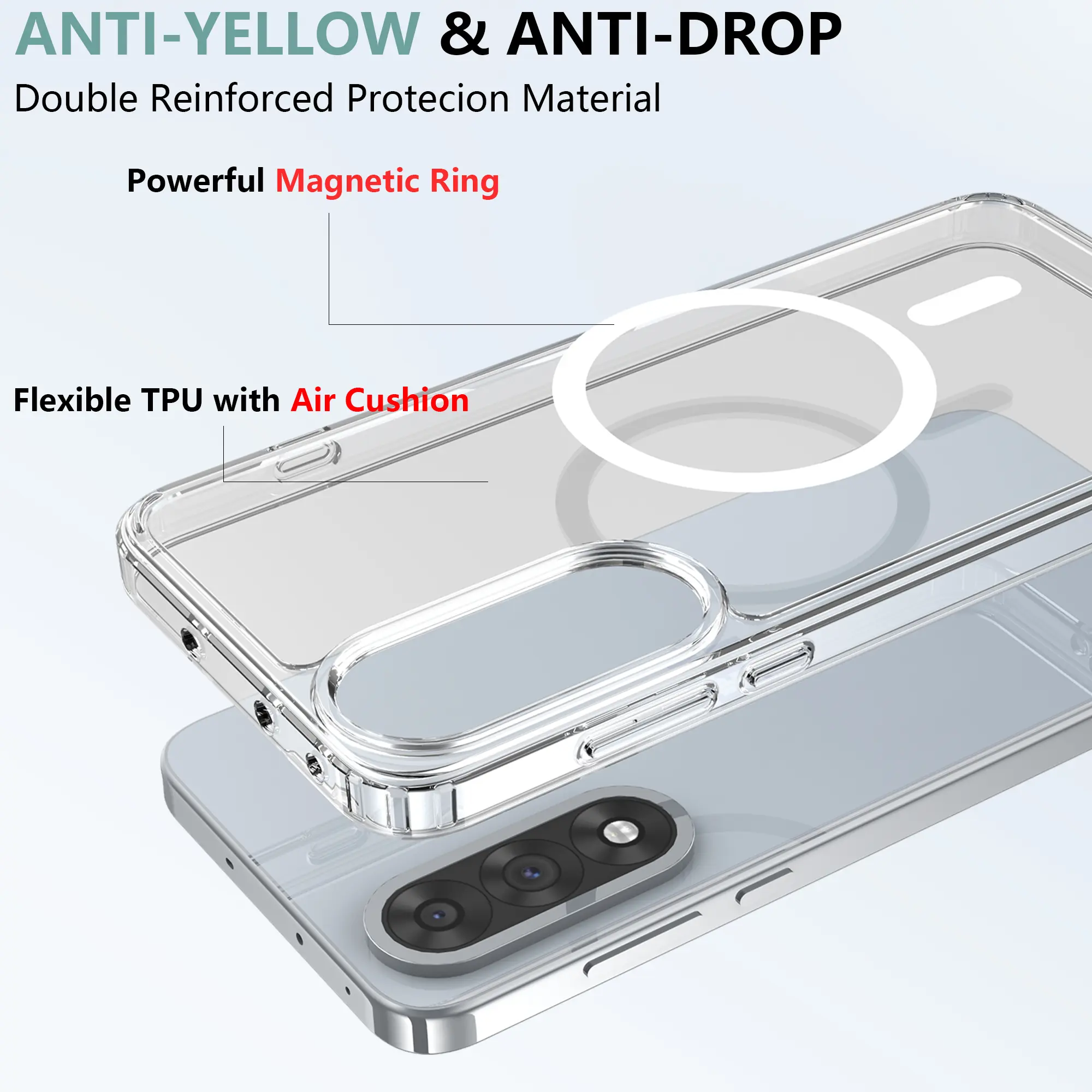 OnePlus Nord 5 Hoesje Hard Back Cover met MagSafe Transparant afbeelding 5