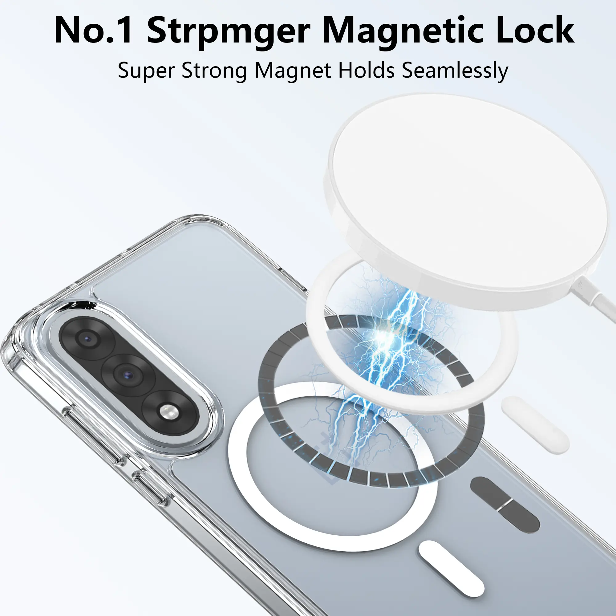 OnePlus Nord 5 Hoesje Hard Back Cover met MagSafe Transparant afbeelding 2