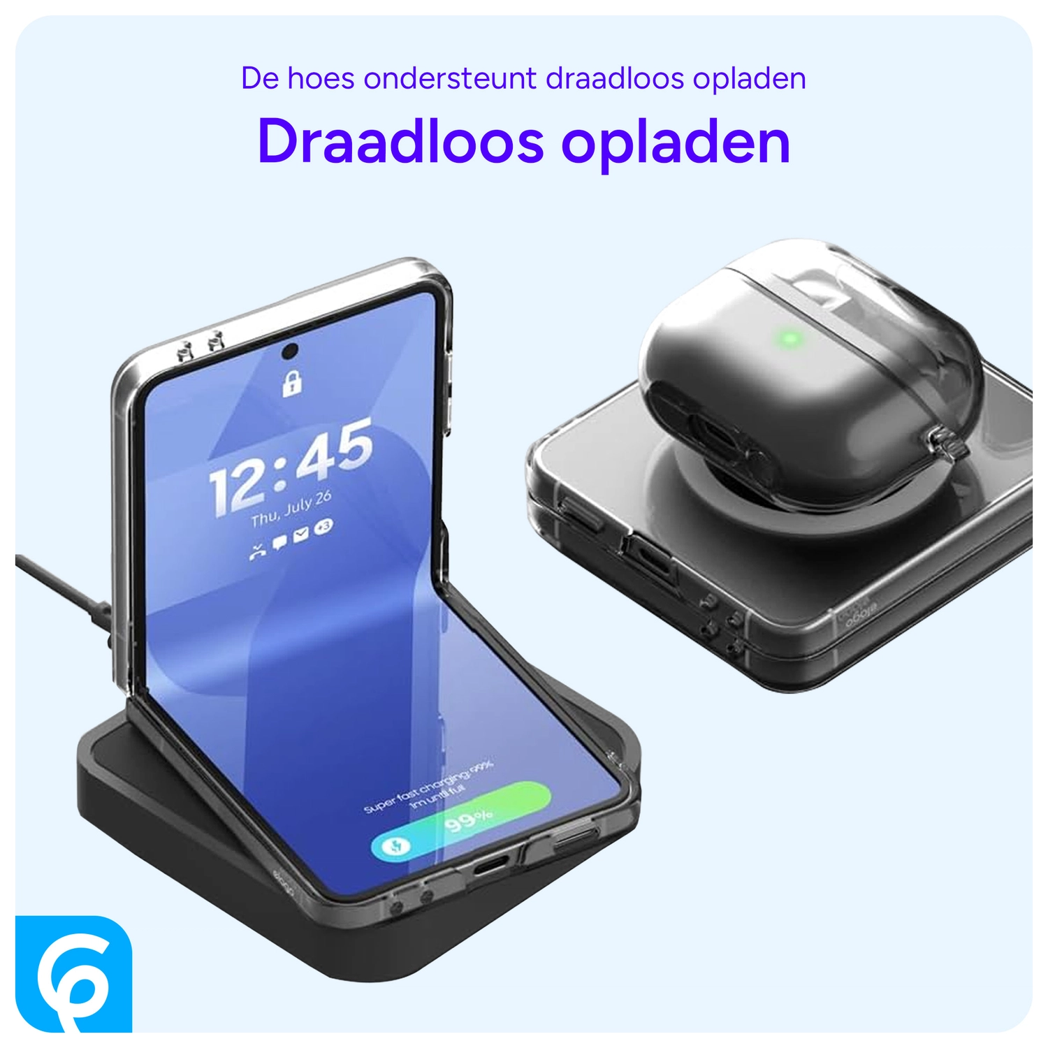 Samsung Galaxy Z Flip 7 Hoesje Hard Back Cover met MagSafe Transparant afbeelding 5